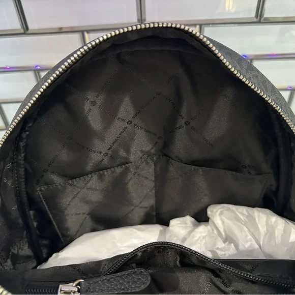Michael Kors Logo Backpack Purse – Black/Grey MK Monogram - Picture 5 of 7
